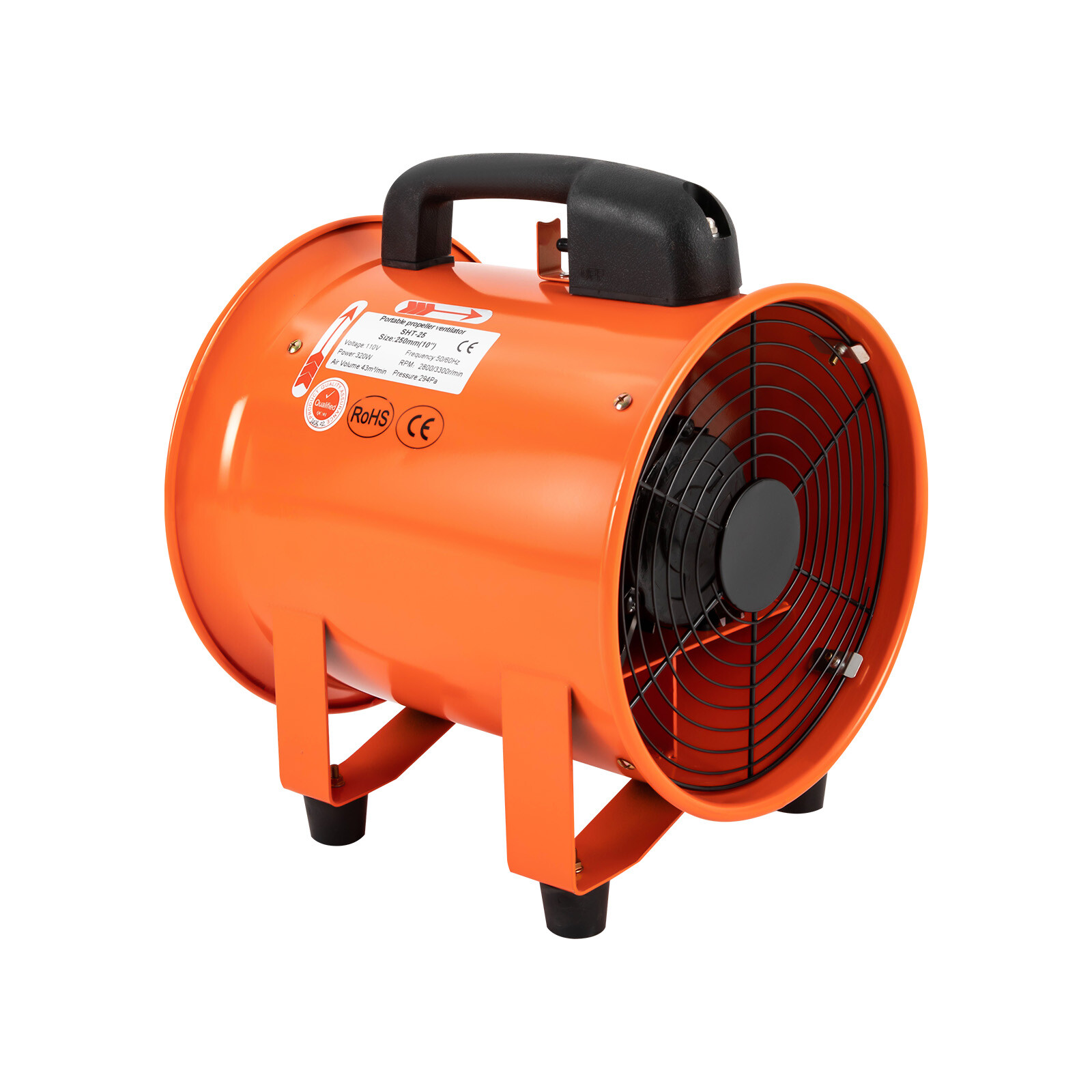 10″ Extractor Fan Blower Duct Hose Ventilator Portable Industrial Air Mover 320W