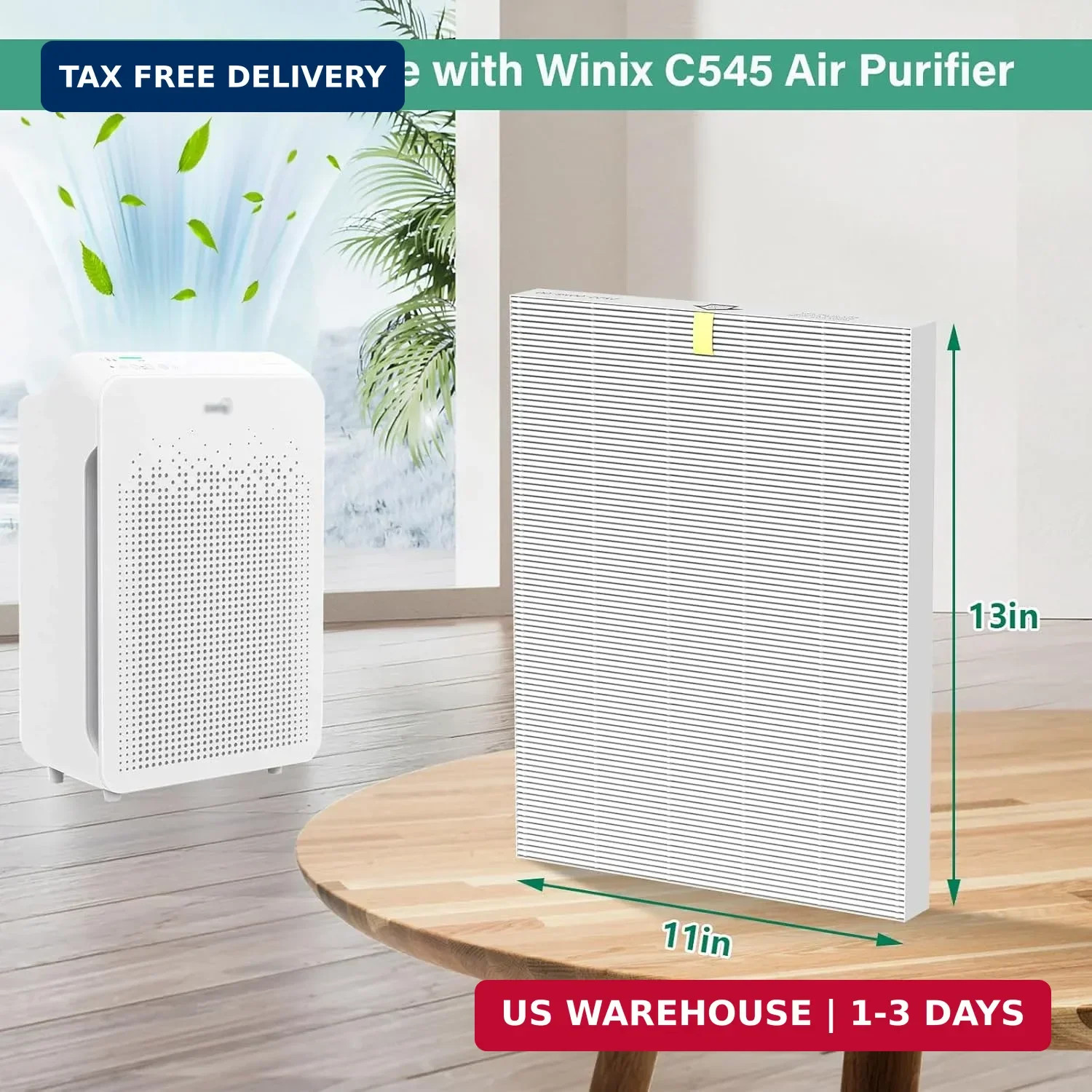 4 Pack C545 True HEPA Replacement Filter S Compatible with Winix C545 Air Purifi