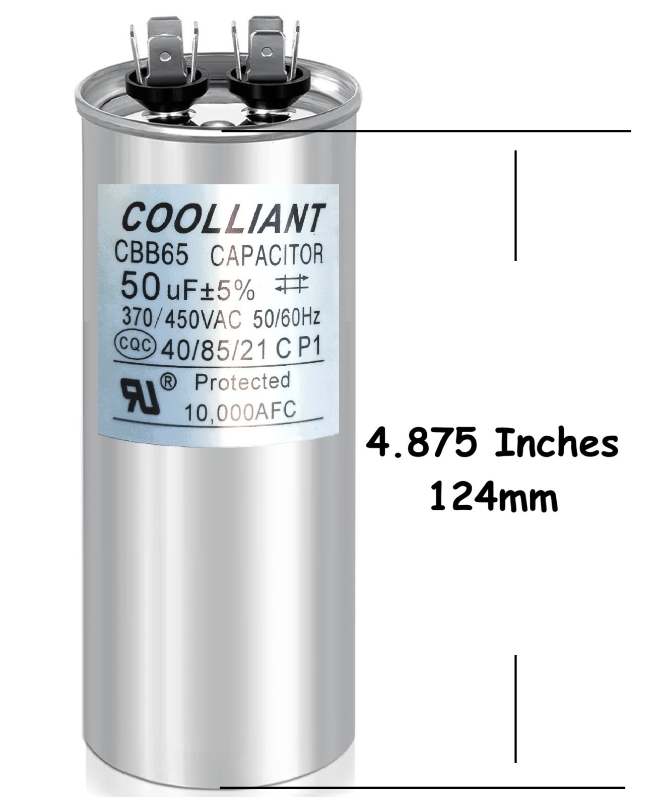 Round HVAC 50 uF/MFD Motor Run/Start Capacitor for AC Compressor and Condenser