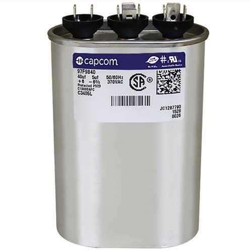 GE / Genteq • 40 + 5 uf 370 VAC • Oval Dual Run Capacitor • C3405L • 97F9840