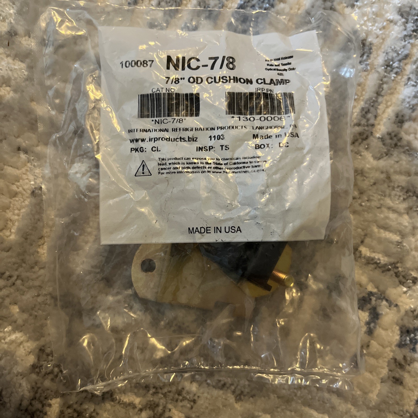 Lot Of 5 IRP 100087/130-0006 7/8″ OD Cushion Clamp
