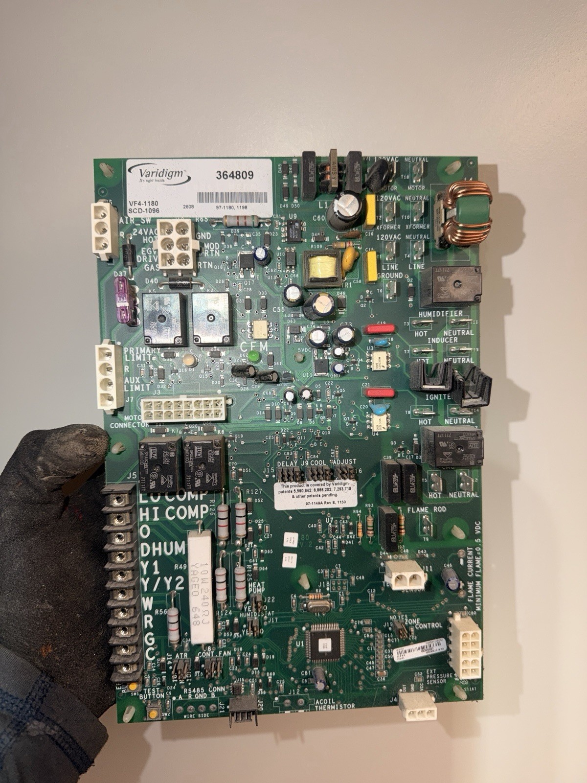 Varidigm Furnace Control Board PCB SCD-1096 364809 120V For York
