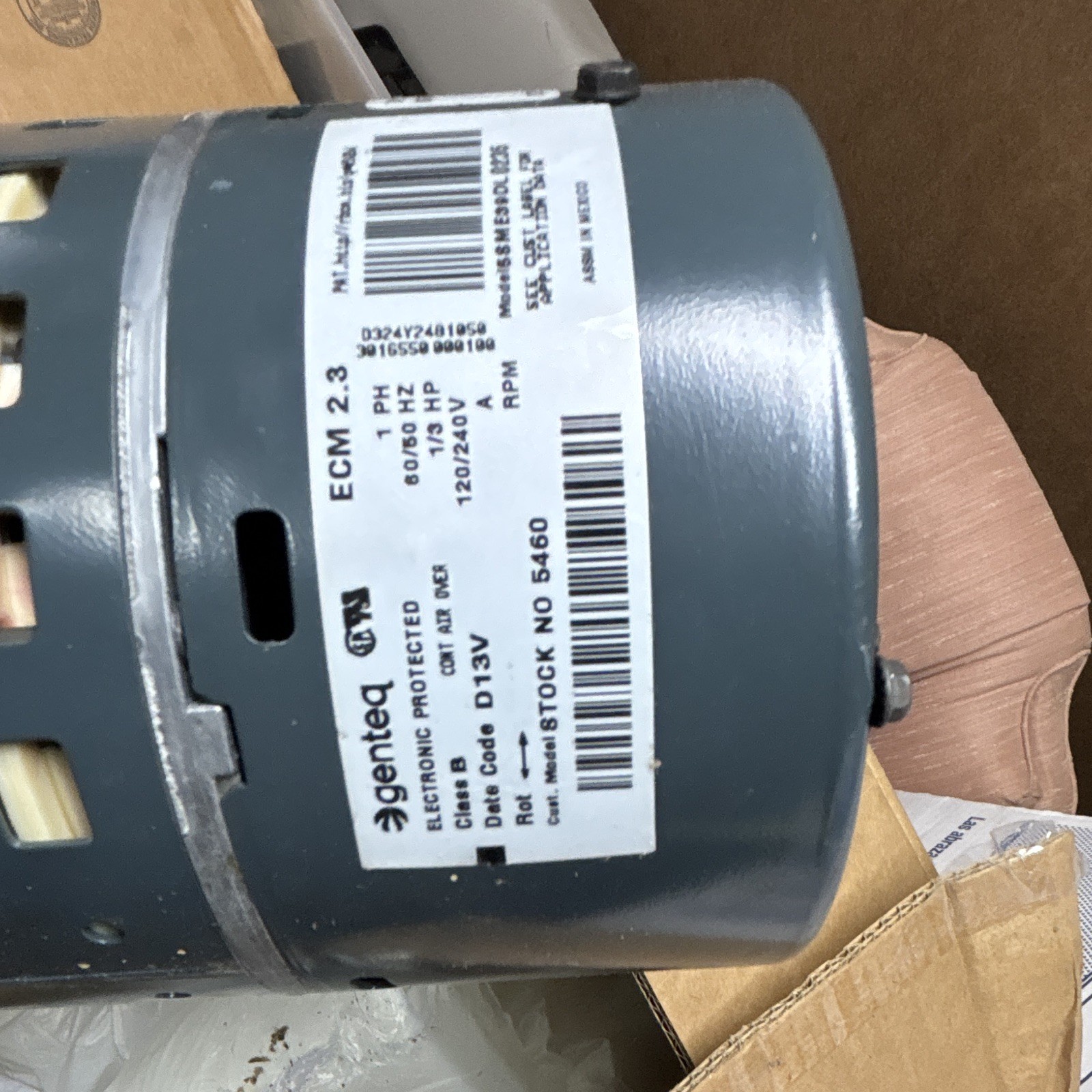 Genteq ECM 2.3 Variable Speed Blower Motor 46132-009 1/3HP 208-230V 1Ph