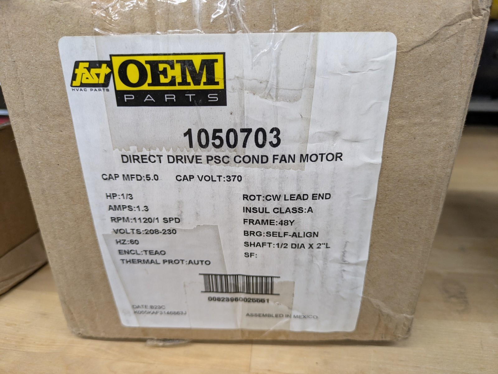Fast OEM Parts 1050703 Direct Drive PSC Condenser Fan Motor 208-230V CW Lead End