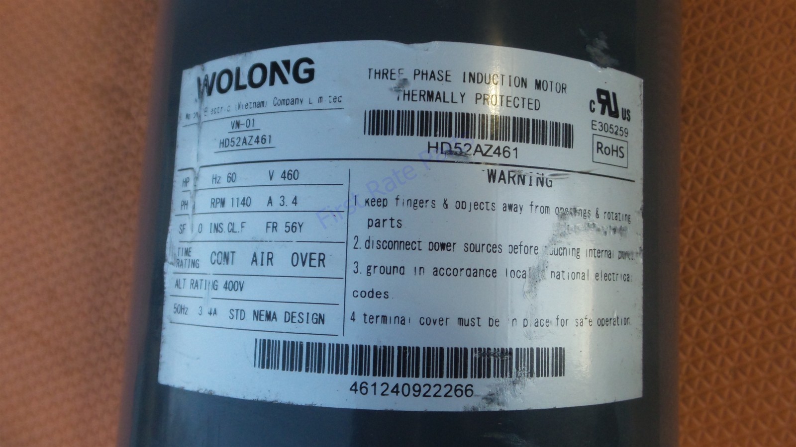 Carrier HD56AH460 Blower Motor HD52AZ461 HD52AR461 Condenser Fan Wolong 2HP OEM