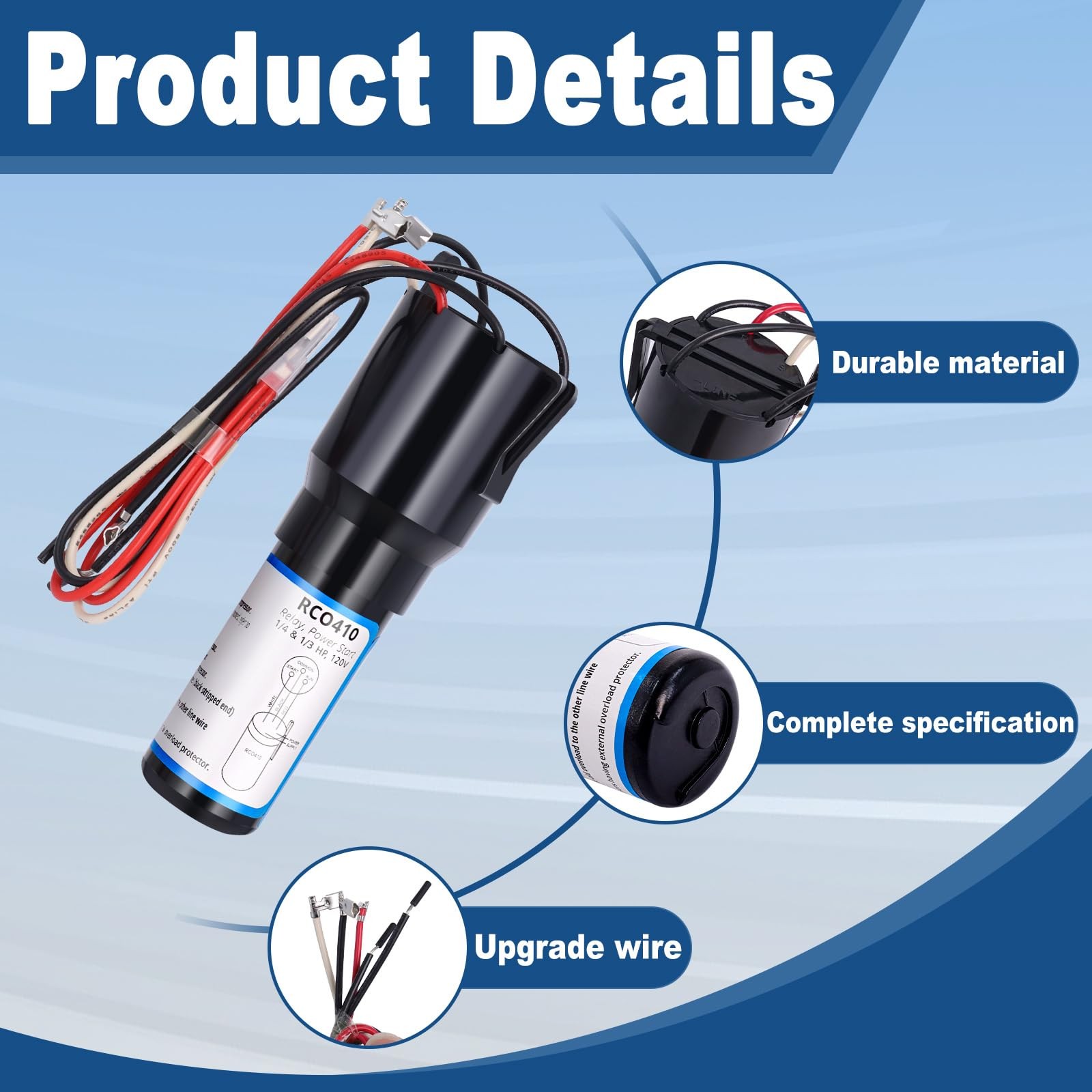 RCO410 3 in 1 Compressor Hard Start Capacitor Kit For Refrigerators &…