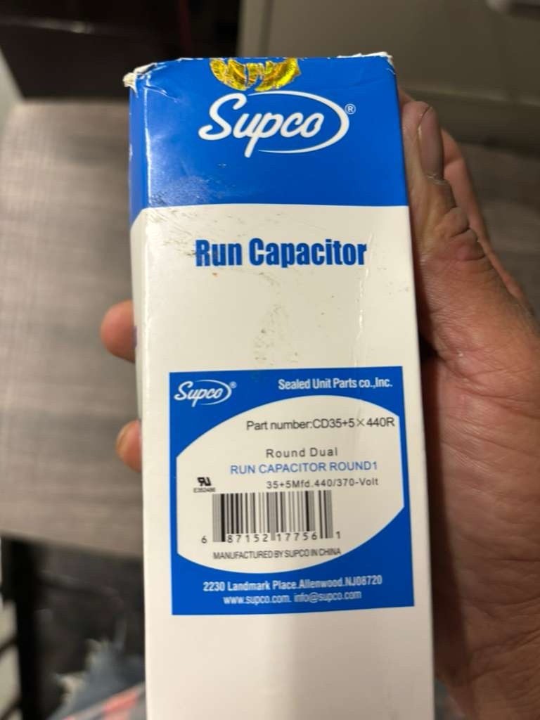 SUPCO CD35+5X440R Round Dual Run Capacitor 35+5uF, 440/370V AC Motor
