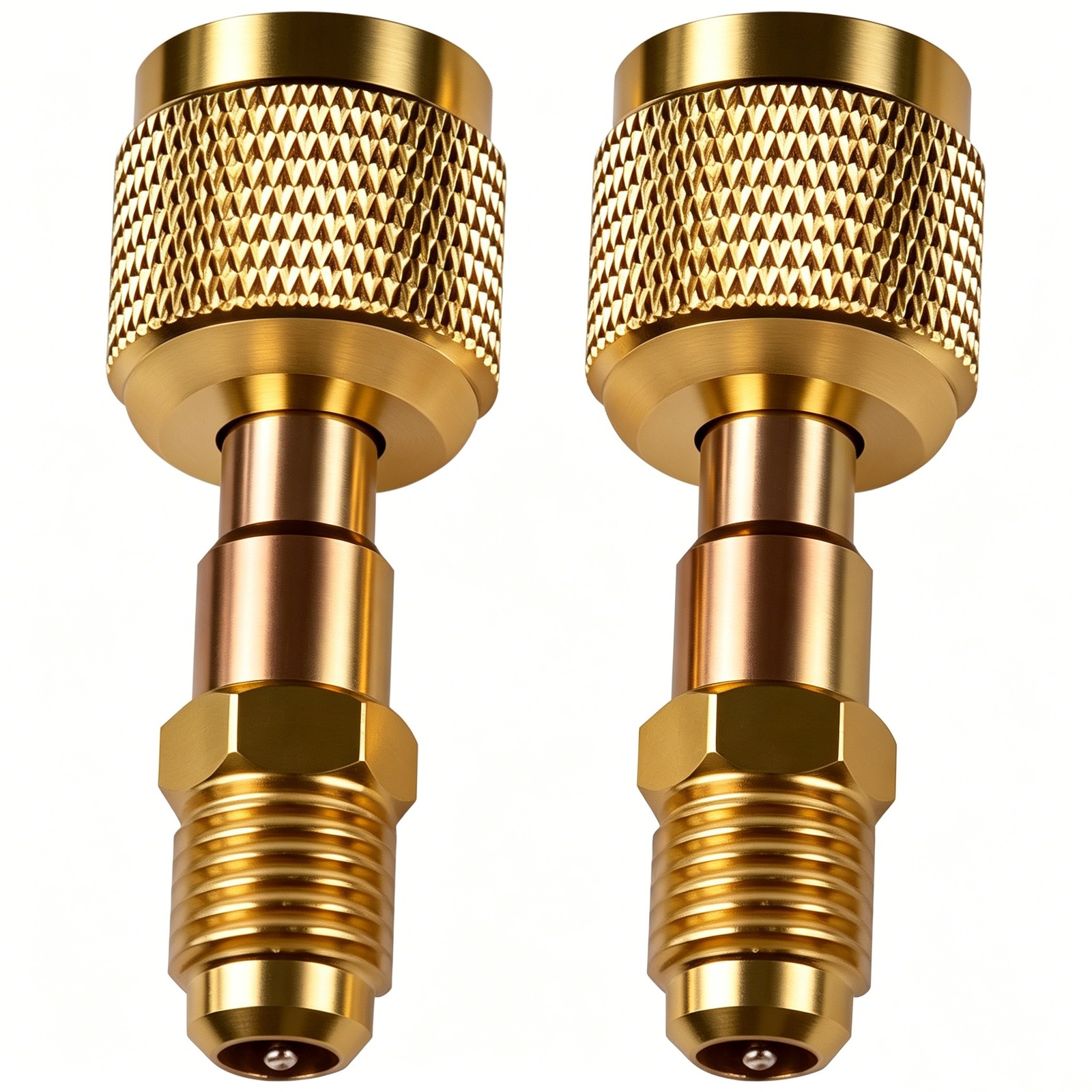 2x HVAC R32 Reverse Thread 1/4” Female,1/4” Male Adapter for A2L R454B/R32 Tanks