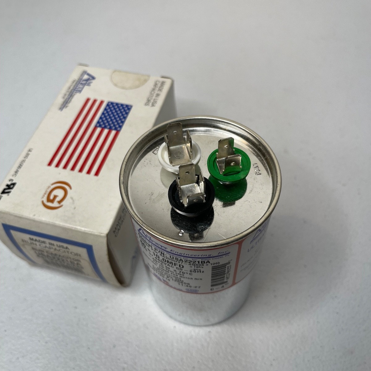 AmRad USA2221BA Run Capacitor 60+10 UF MFD 370/440V