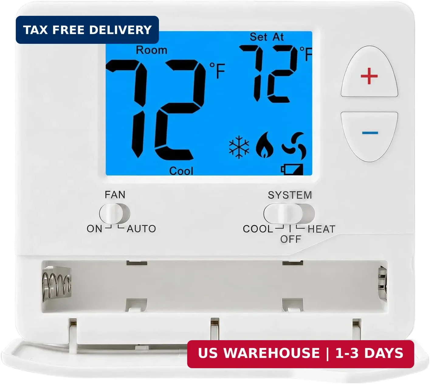 Non-Programmable Thermostats for Home Conventional Single-Stage Heating Cooling