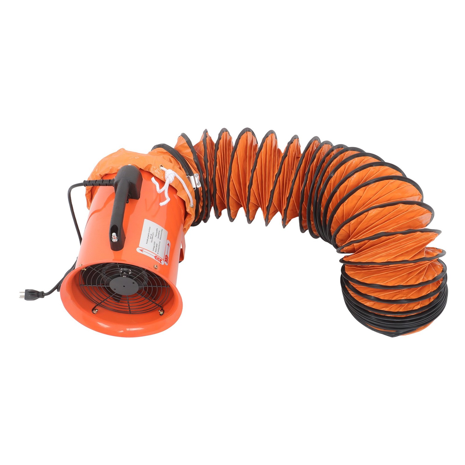 8 Inch Industrial Portable Blower Fan 16.4ft Duct Hose 180W 900CFM 3450RPM