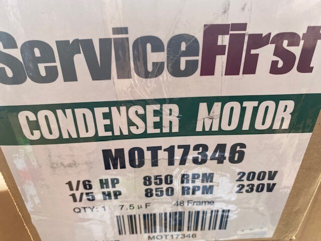 Trane MOT17346 Motor 200/230V1Ph 1/6-1/5Hp 850Rpm
