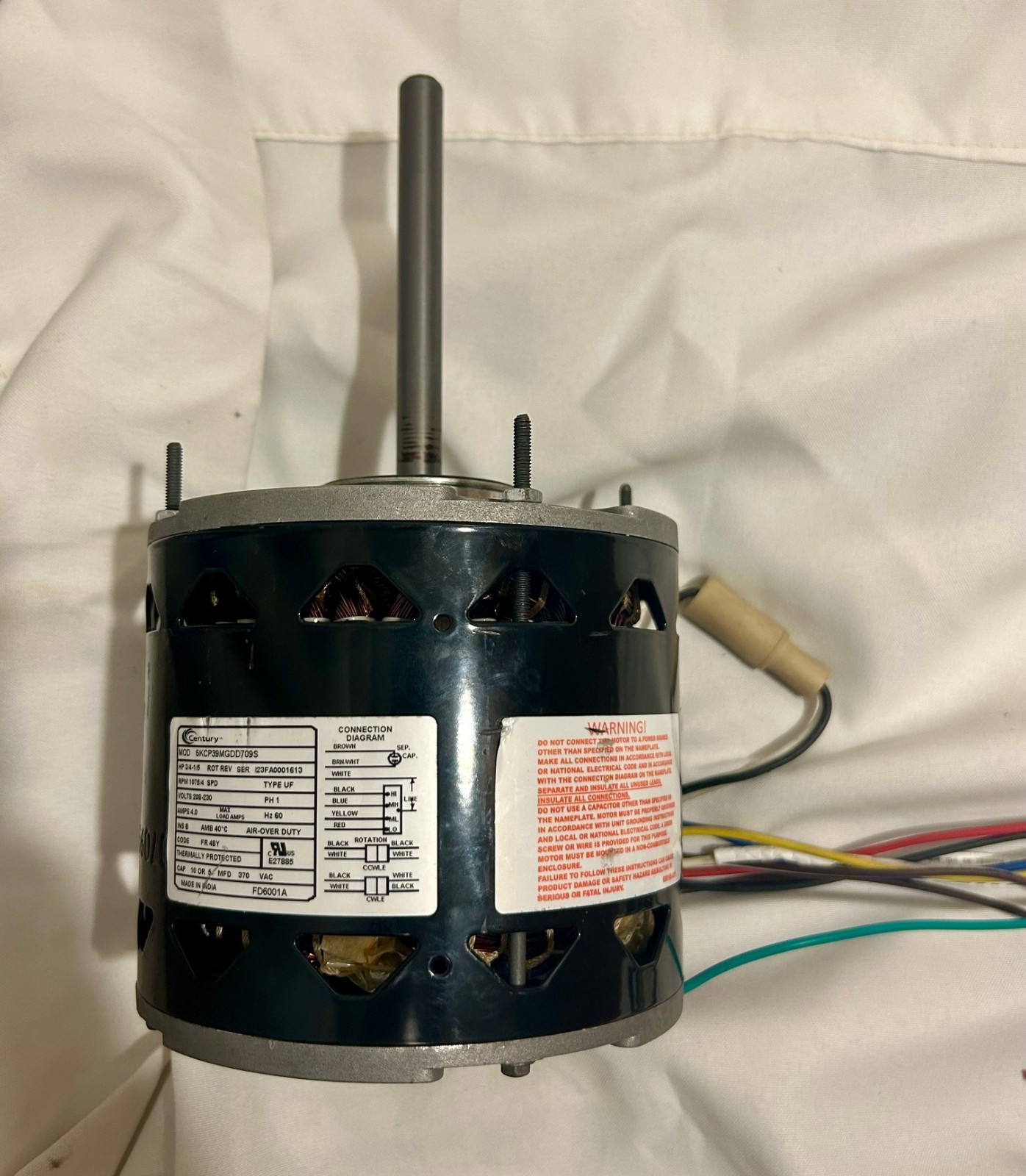 Universal Century MasterFit Direct Drive Fan Blower Motor 5KCP39MGDD709S GE