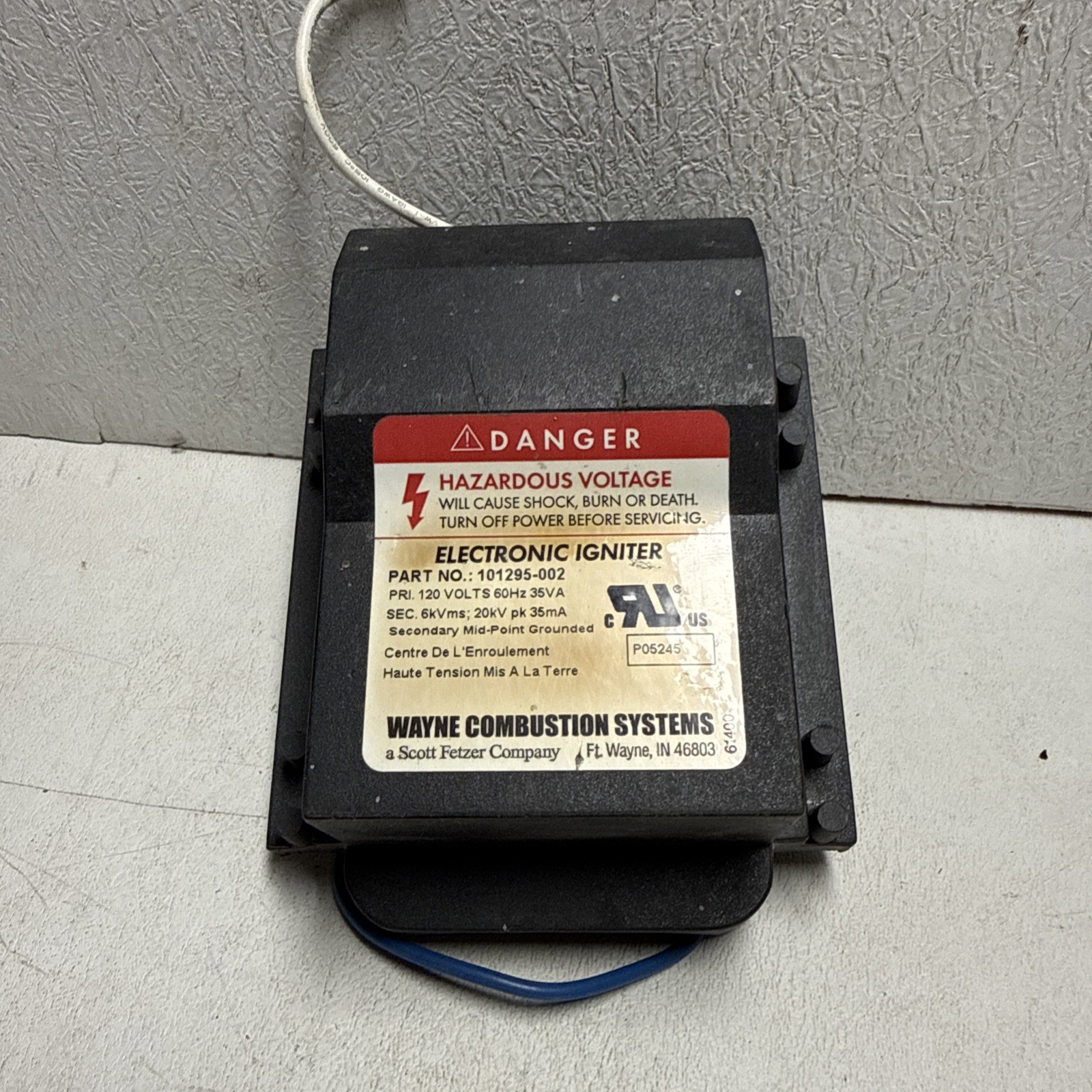 Wayne 101295-002 Electronic Igniter Combustion System 120V to 6kVMS