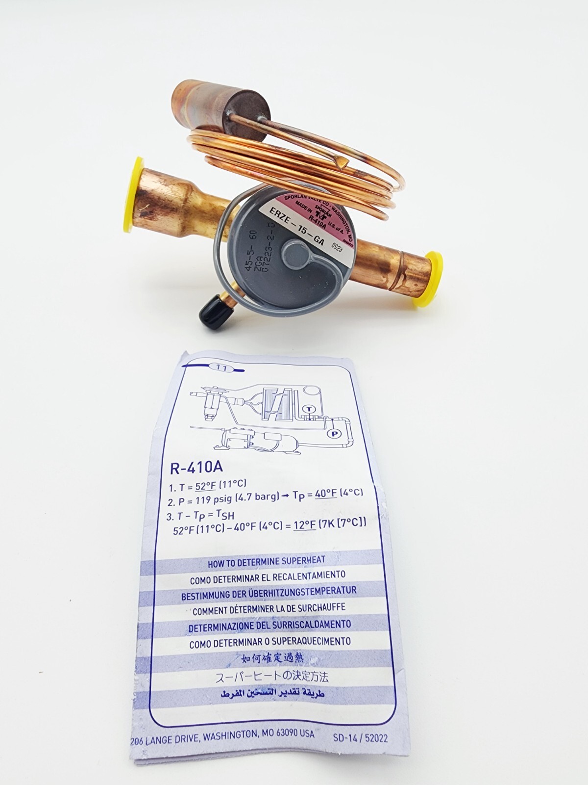 Sporlan 168720 Thermostatic Expansion Valve ERZE-15-GA 5/8×7/8 Inch
