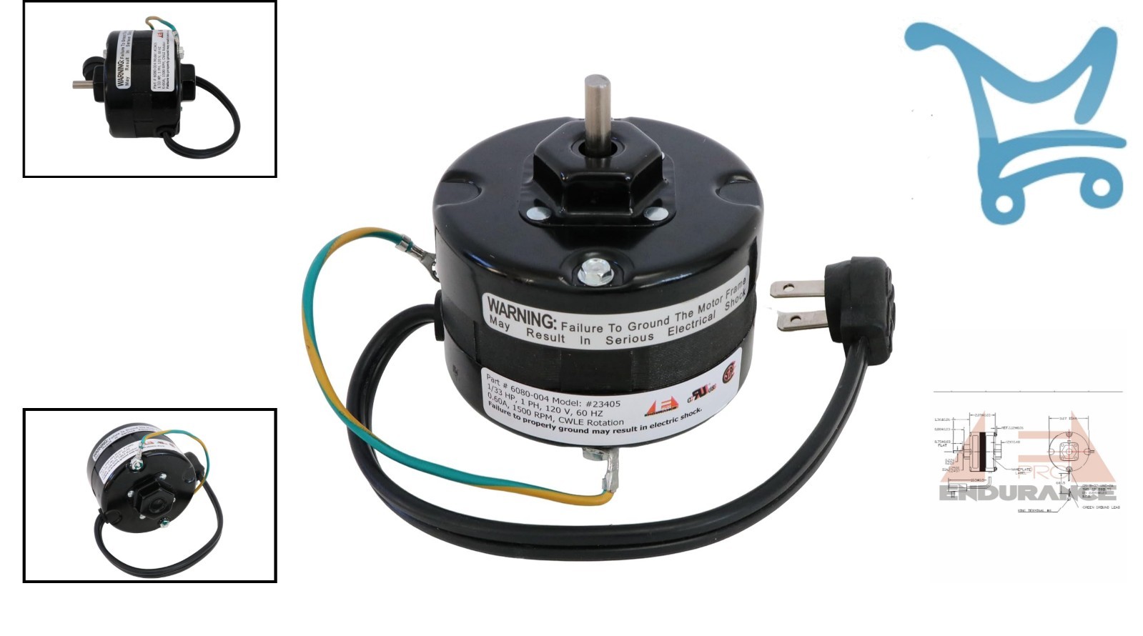 Exhaust Fan Motor Alloy Steel 1550 RPM 120V Replacement for NuTone