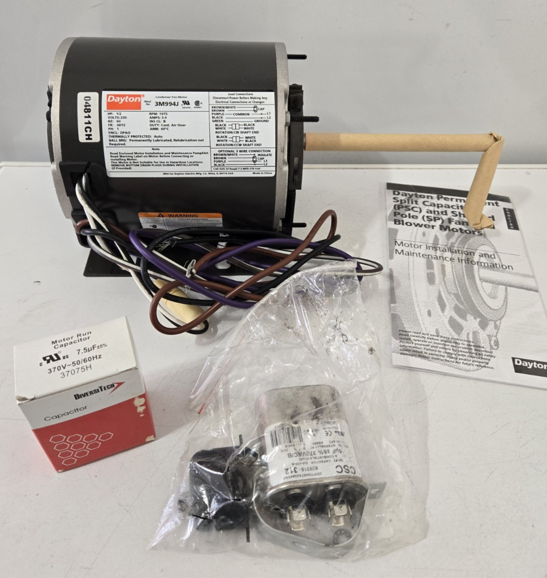 Dayton 3M994 Condenser Fan Motor 1/2HP 3M994J