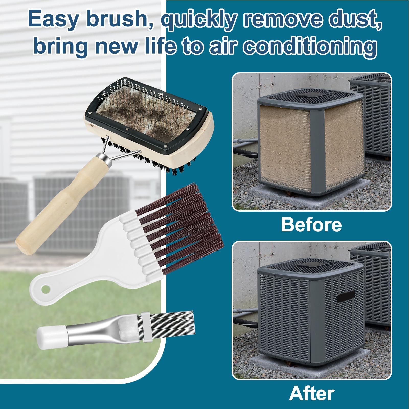 Cenipar Air Conditioner Fin Comb Set 4PCS AC Blue, Brown
