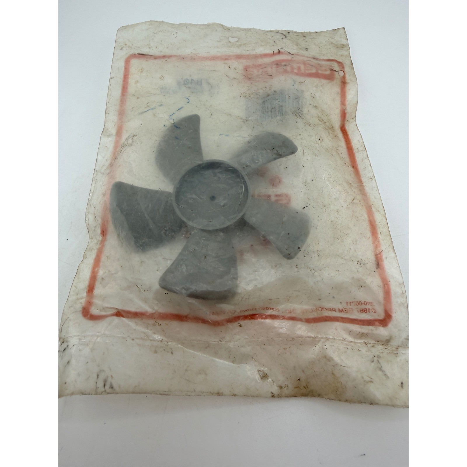Gemline FB403 Fan Blade 4 inch CCW 1/8 inch Bore 5 Blade Plastic Gray NEW NOS