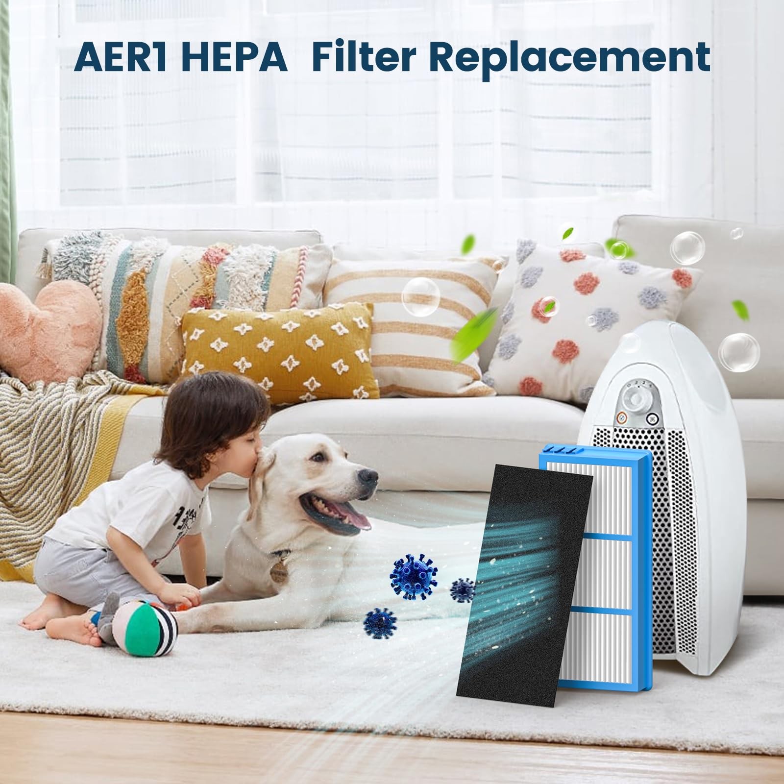 Colorfullife Replacement Filters for Holmes AER1 HEPA Type 12 Piece Set, blue