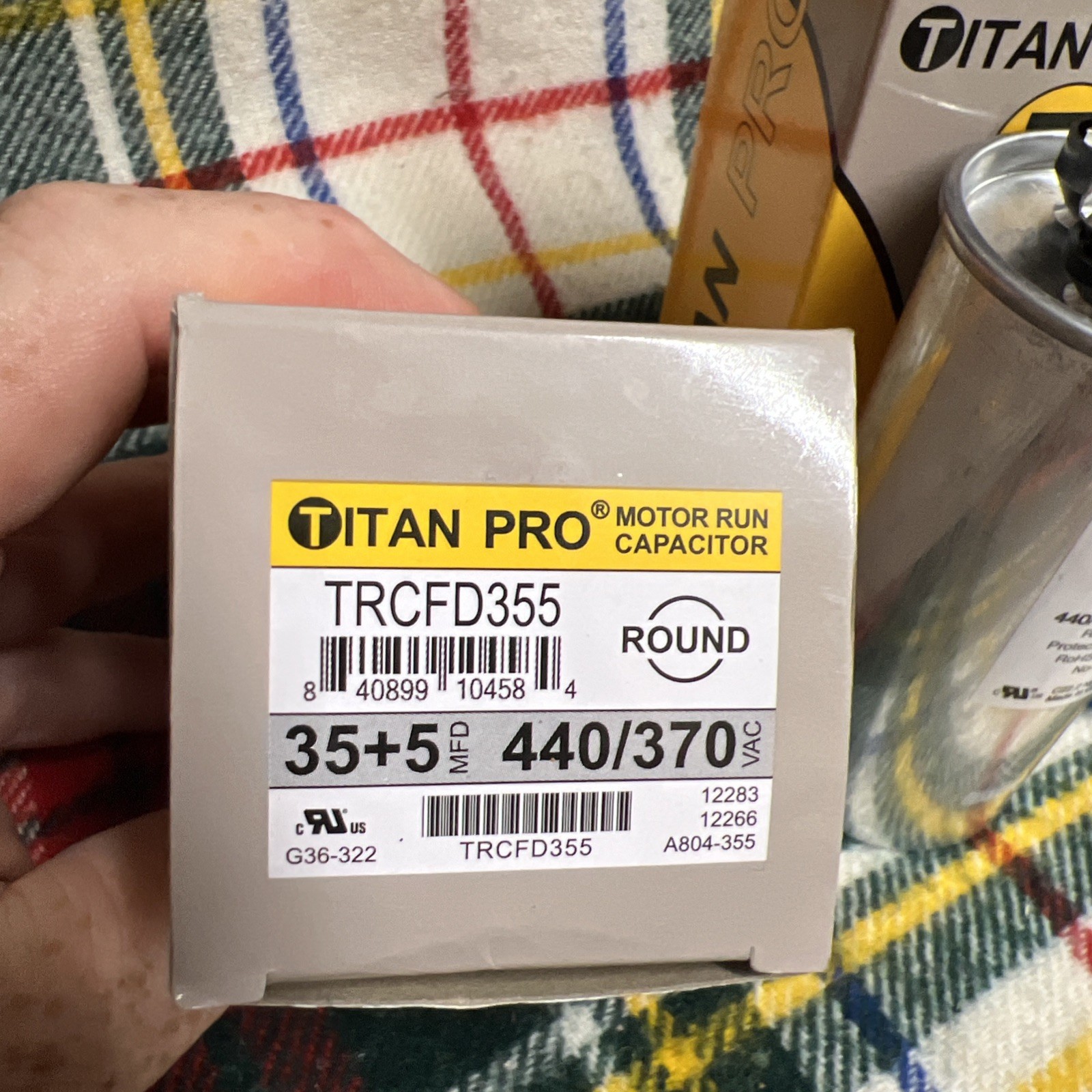 2 Titan Pro TRCFD355 HVAC Round Dual Run Capacitor 35/5 440/370 HVAC A/C PACKARD