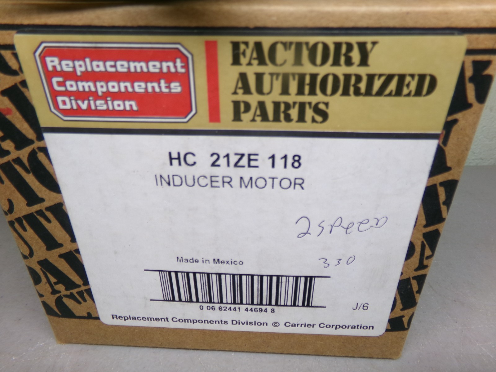 CARRIER HC21ZE118 INDUCER MOTOR