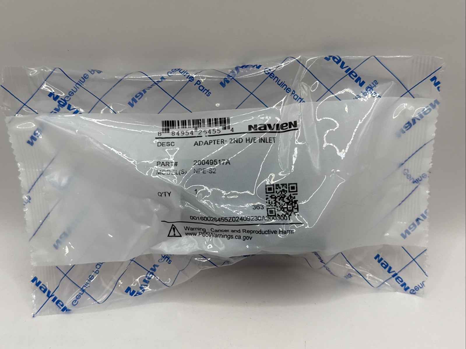 Navien 20049517A, 2nd H/E Inlet Adapter For NPE-S2 New