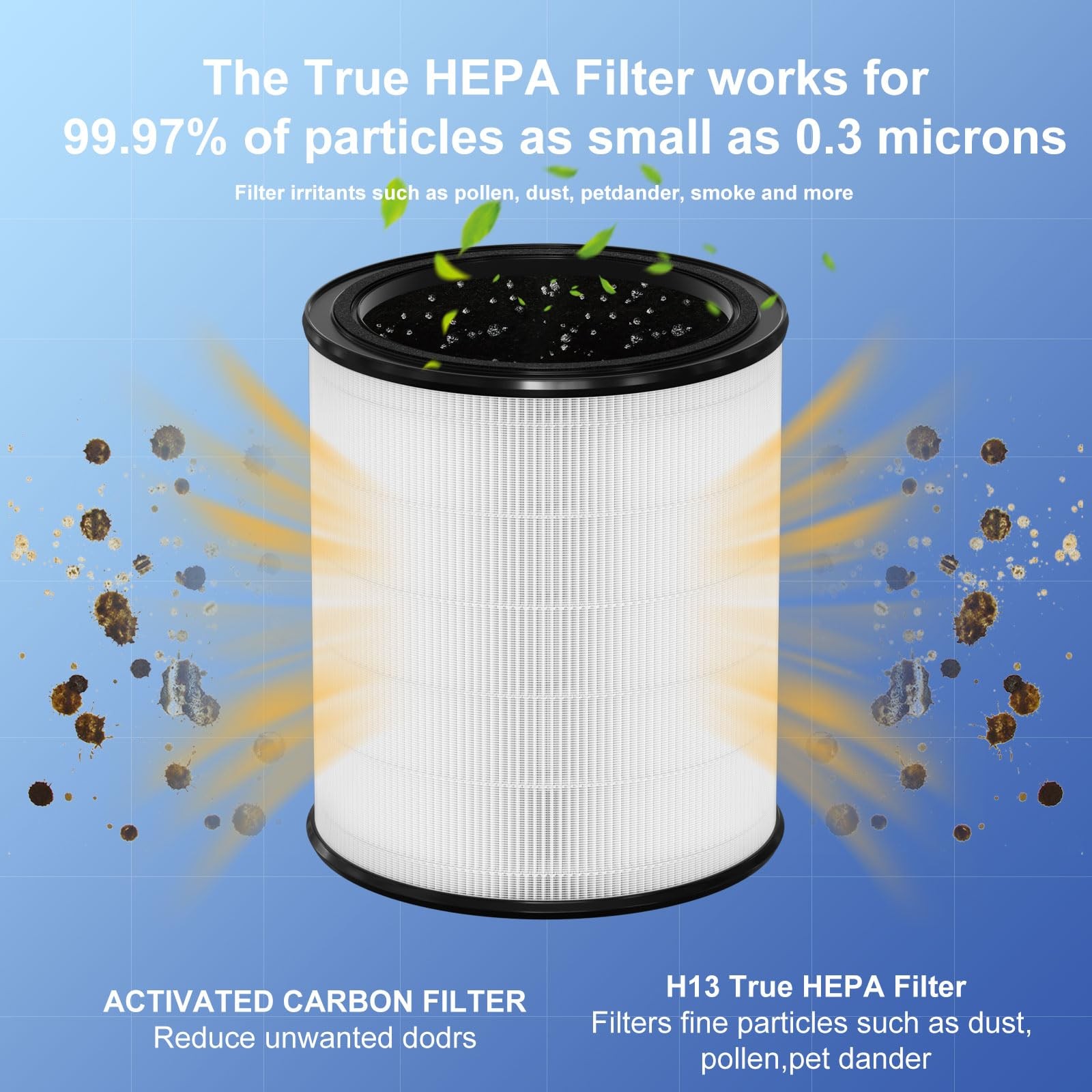 Ganteny True HEPA Replacement Filter Compatible with 12.1″ x 9.8″ x