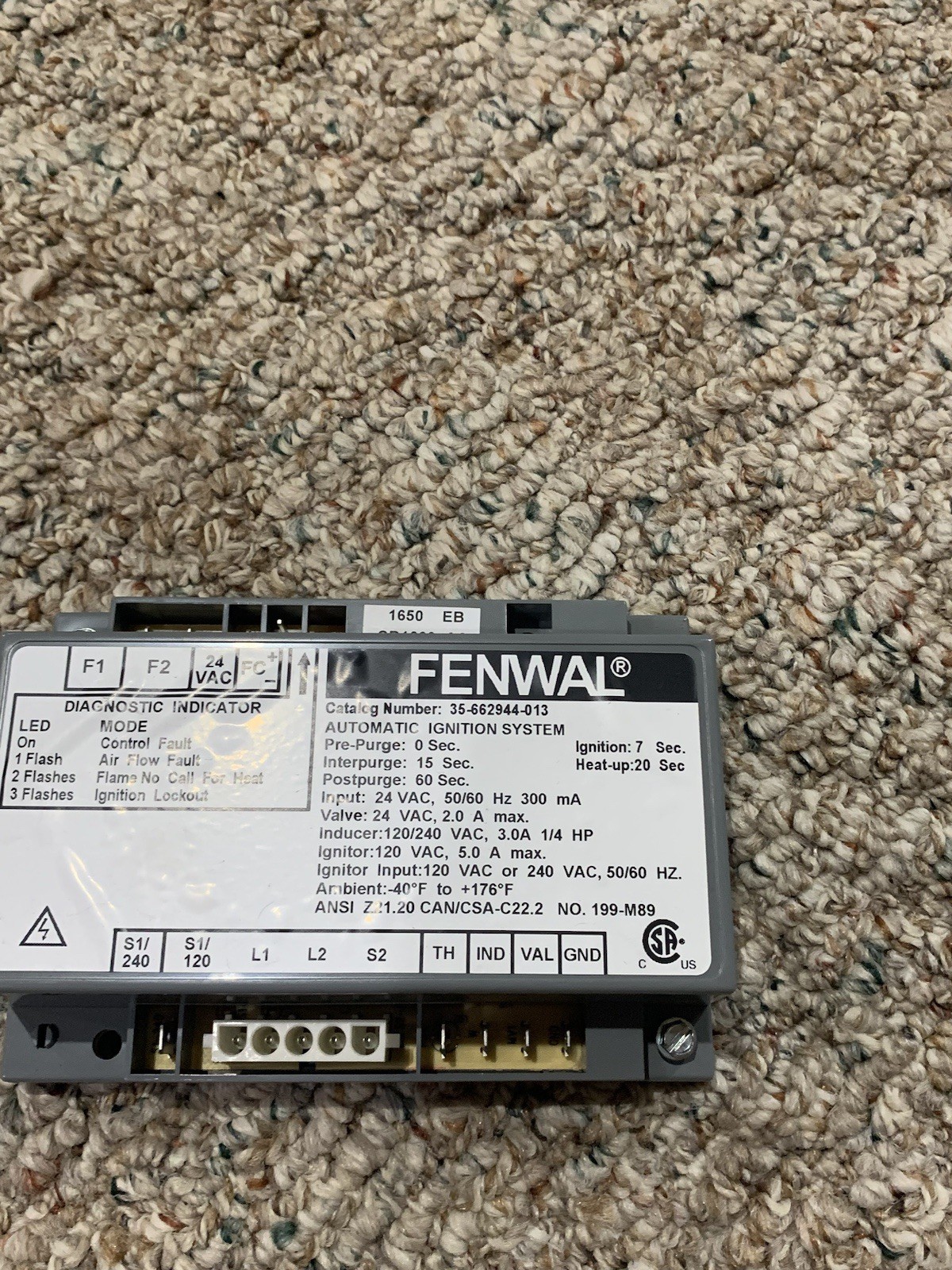 FENWAL 35-662944-013 Automatic Ignition Control Module