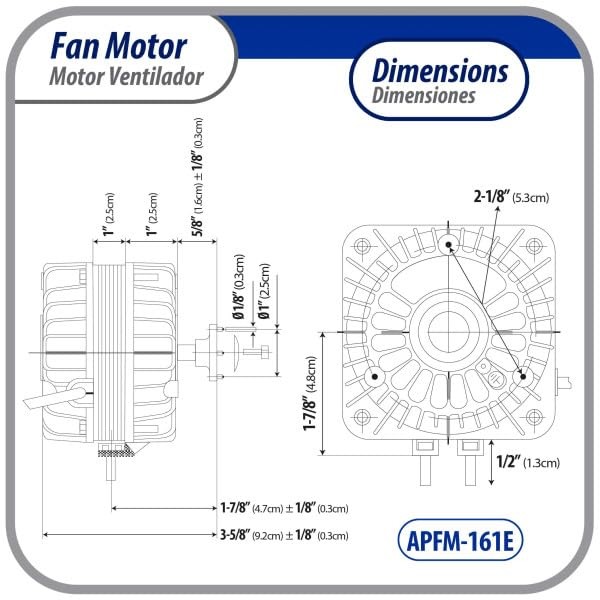 Appli Parts APFM-161E 16W Condenser and Evaporator Fan Motor 115V 60Hz…
