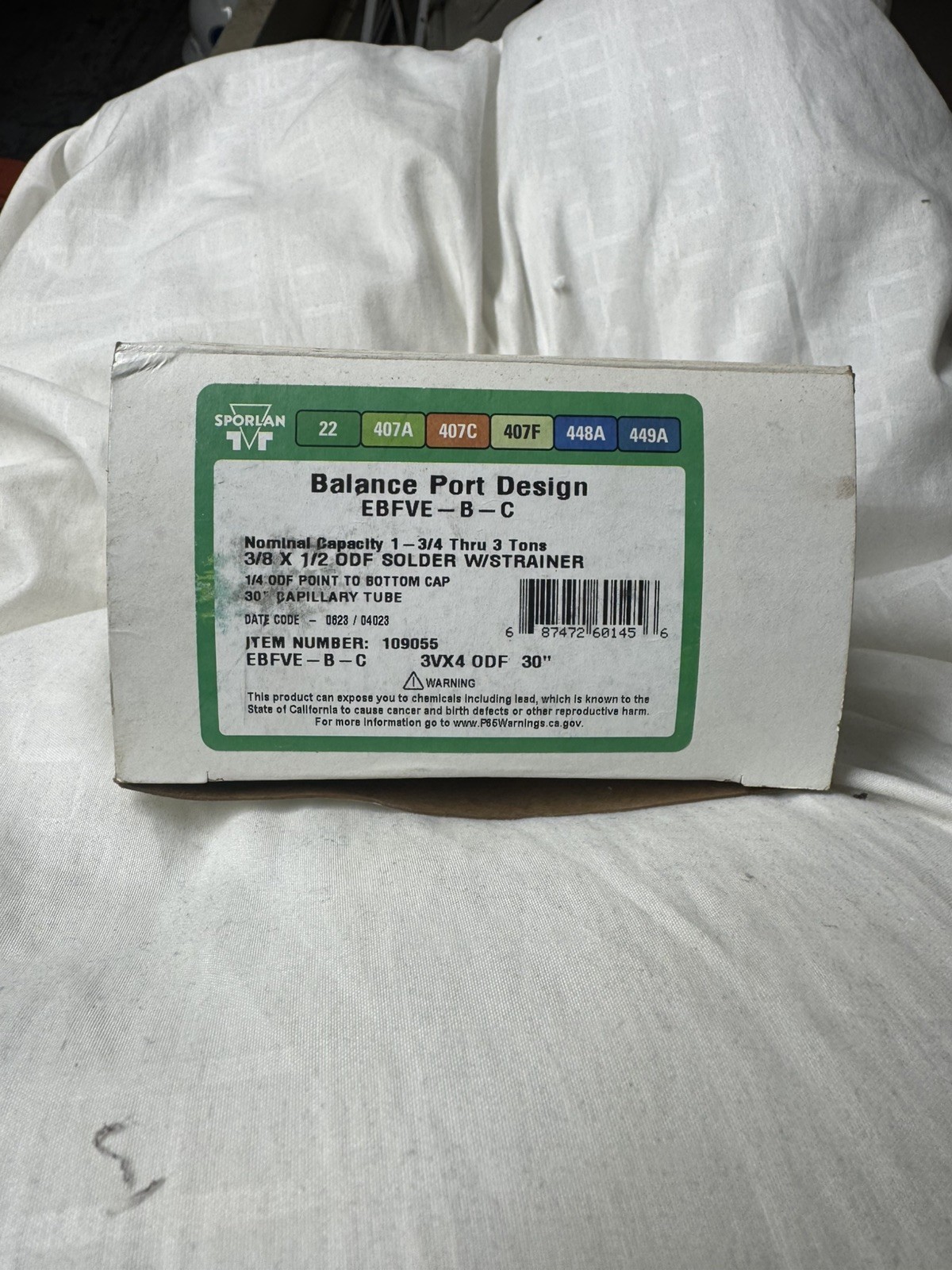 Sporlan Balance Port Design EBFV E-B-C Thermostatic Expansion Valve NEW