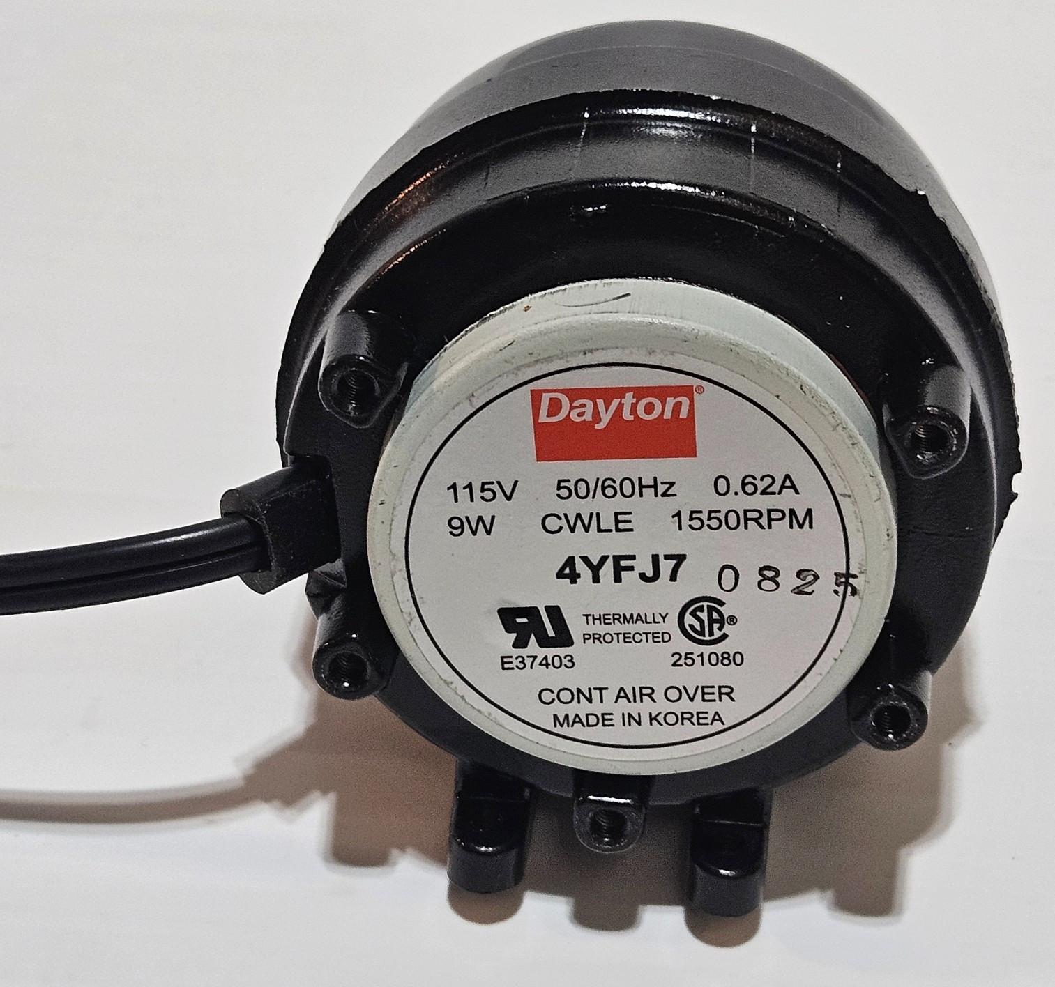 Dayton 4YFJ7 Unit Bearing Motor 115V 1550 RPM CWLE 9W NEW