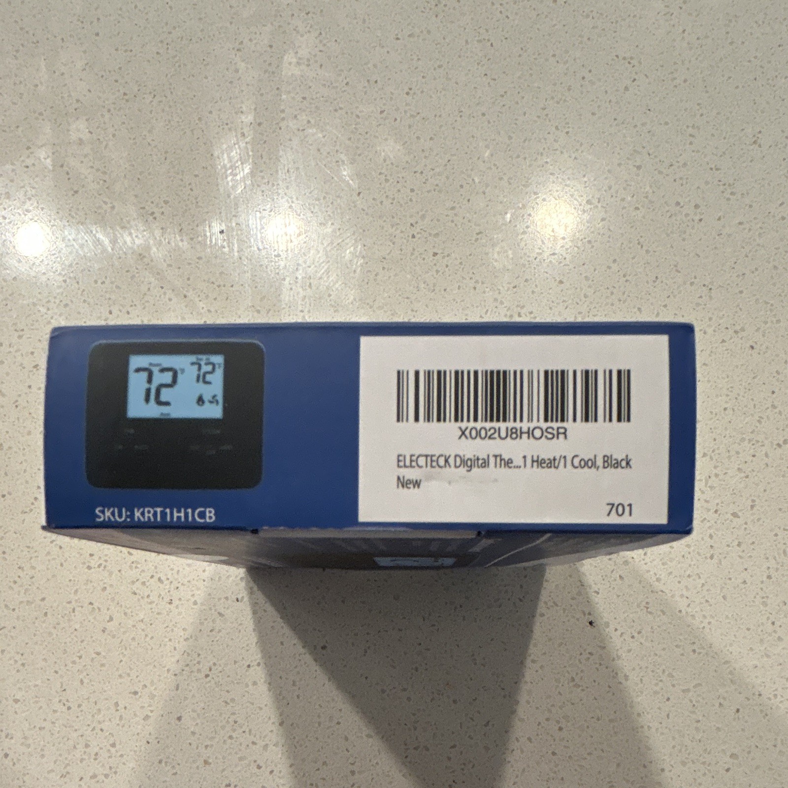 ELECTECK Digital Thermostat 1 Heat/1 Cool Non-Programmable 24V/Battery Black