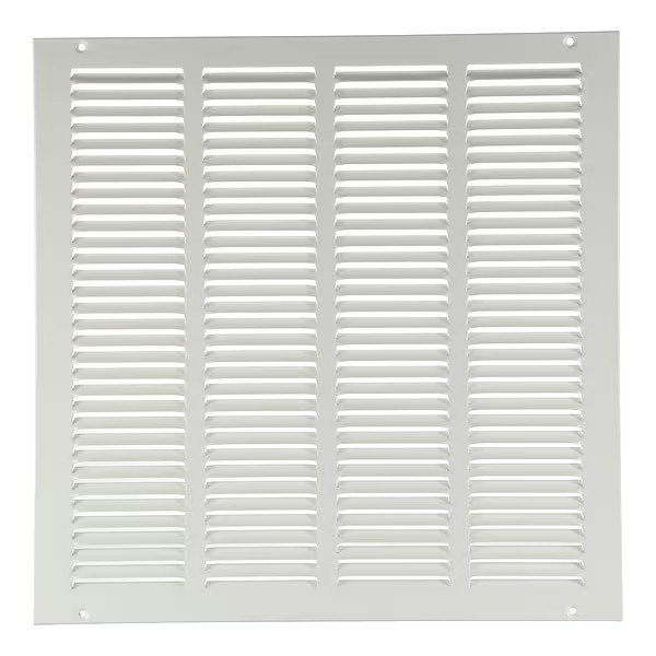 Ceiling/Wall Return Air Grille, 24 in W x 24 in H Opening, White, Steel,