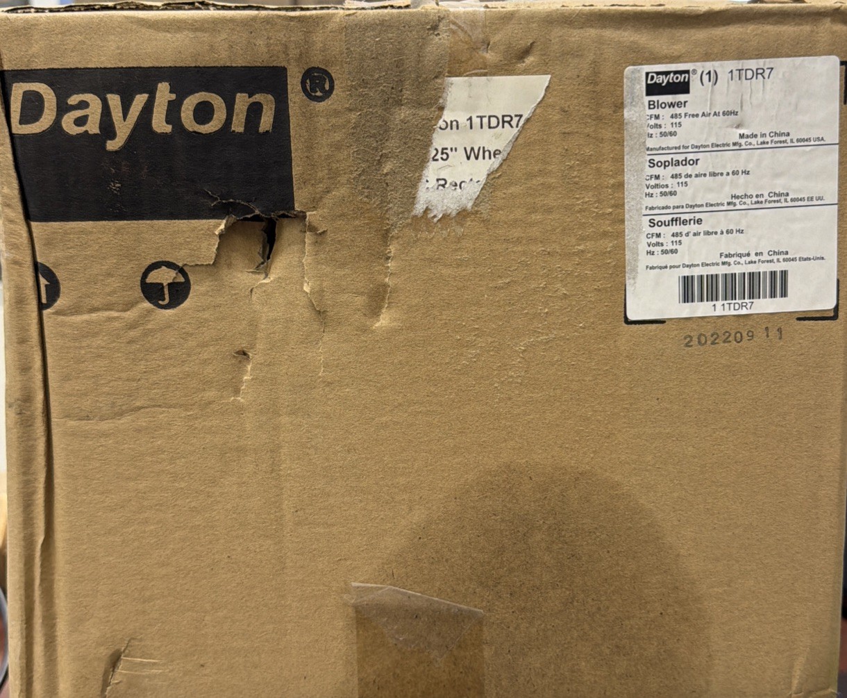 Dayton 1Tdt7 Oem Blower, Direct Drive, 6-1/4 In Wheel Dia, 542 Cfm, 115V Ac, 1