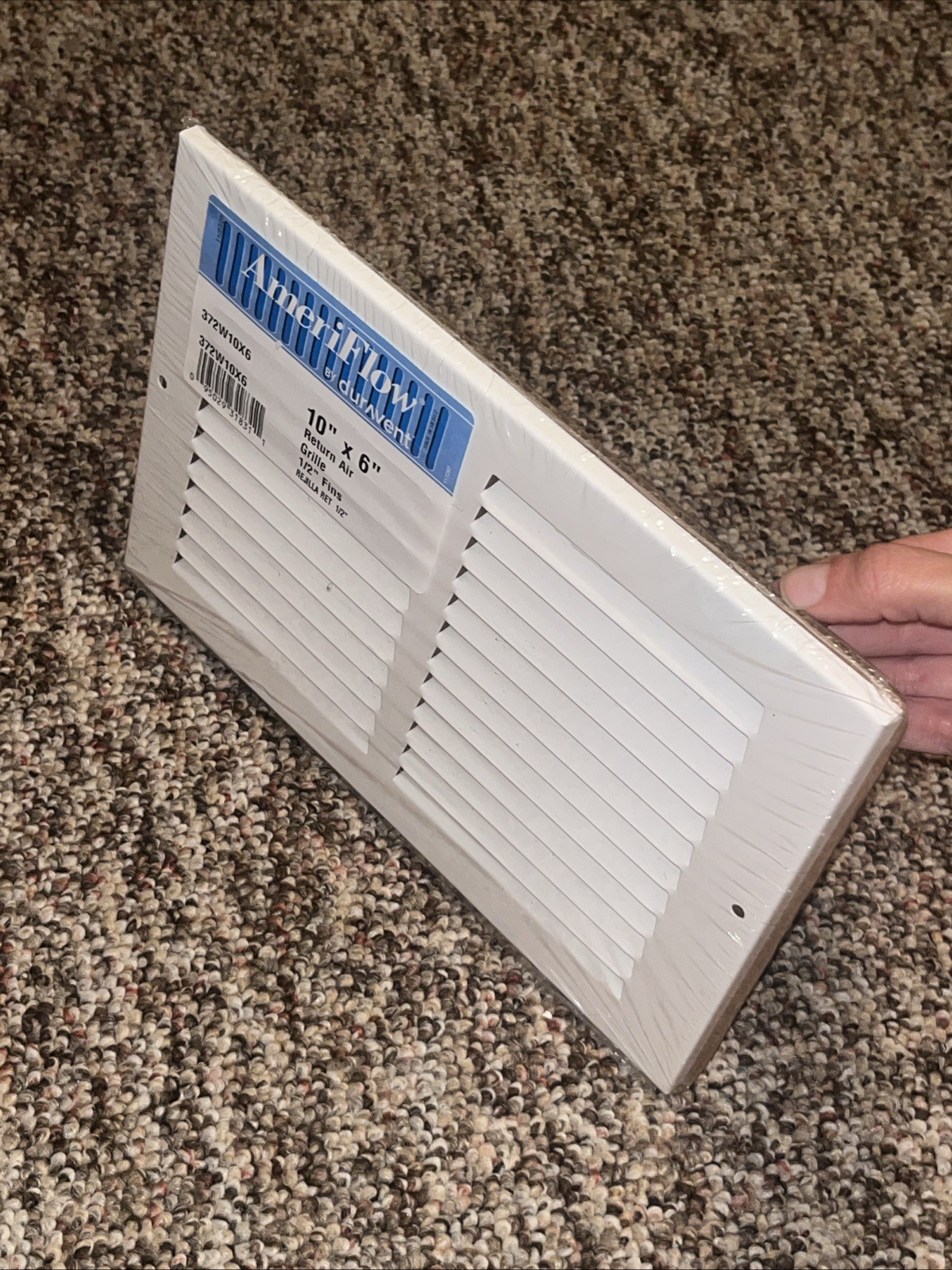 NEW AmeriFlow 10″ x 6″ Return Air Grille White Steel Vent Cover 372W10X6