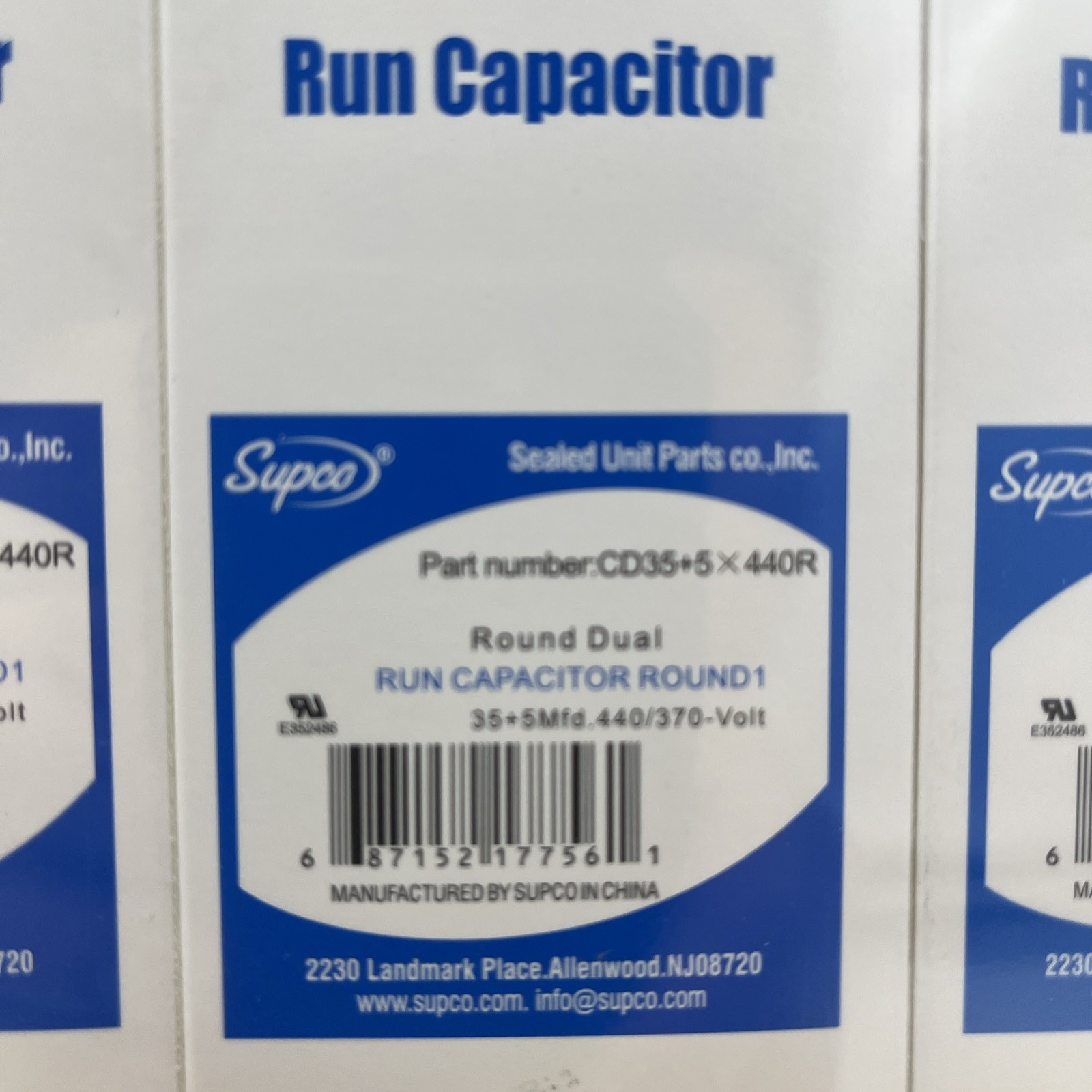 5 SUPCO Run Capacitor 35 + 5 Mfd 440/370 Volt CD35+5X440R NEW 5 Pack
