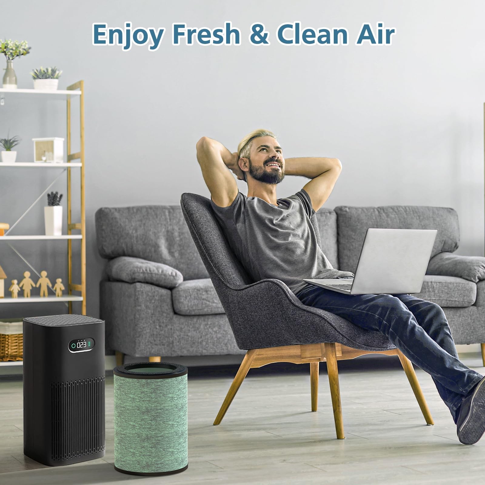 2Pcs Air Purifier Replacement Filter WYZE 4 In 1 HEPA Carbon Standard Compatible