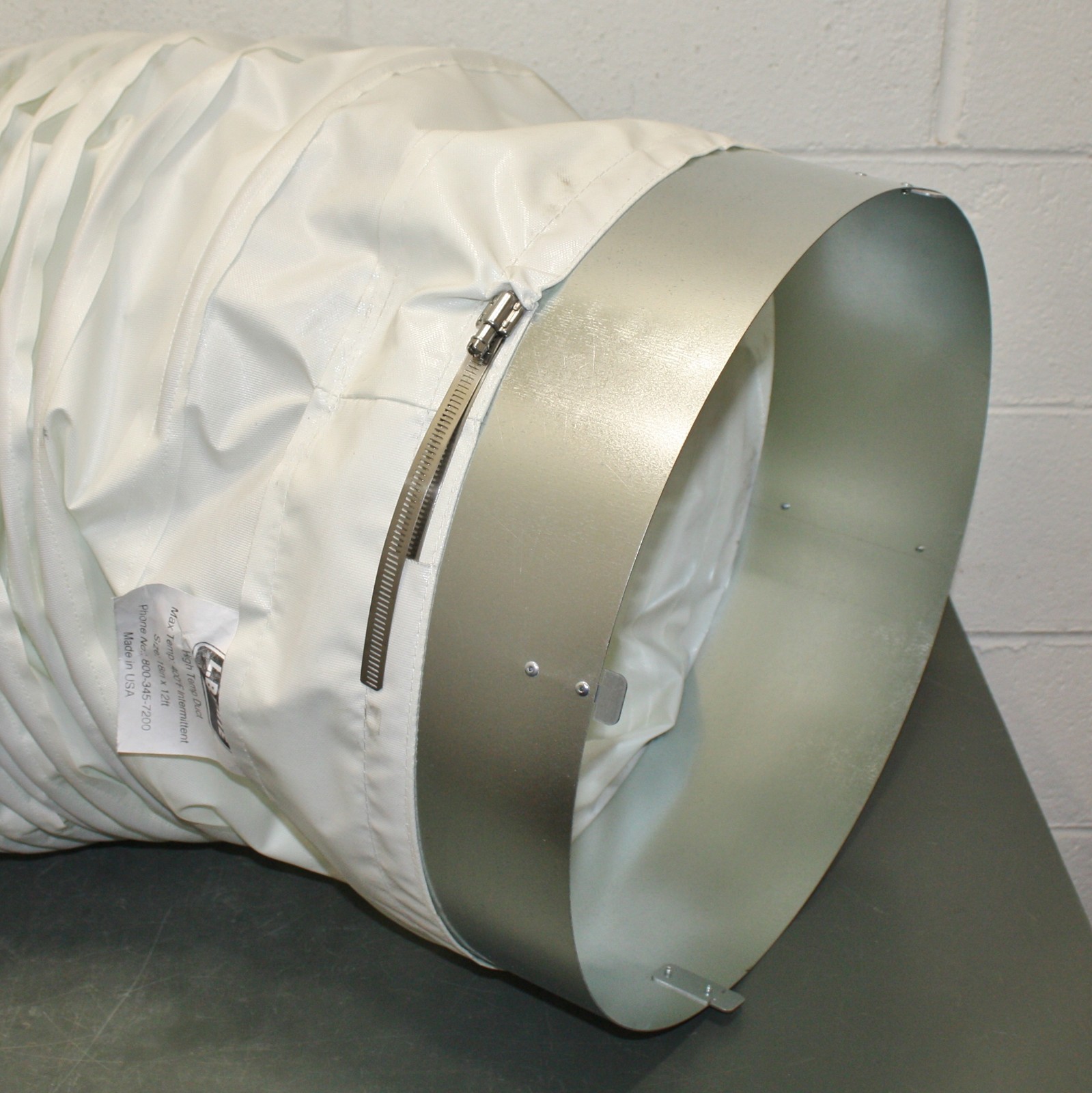 LB White Portable Gas Heater Duct Kit 500-22835, 18″ ID x 12 ft x 1/64″, Steel