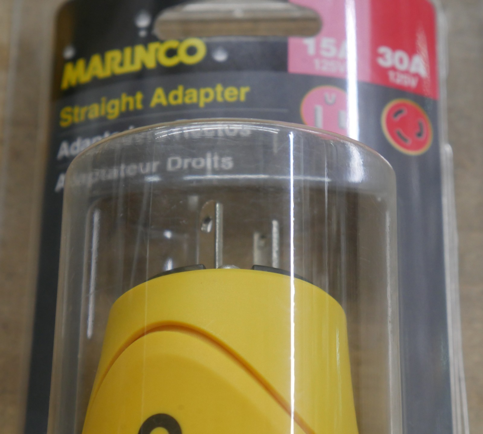 Marinco Shore Power Adapter S15-30, 30A Boat to 15A Dock, Straight Adapter