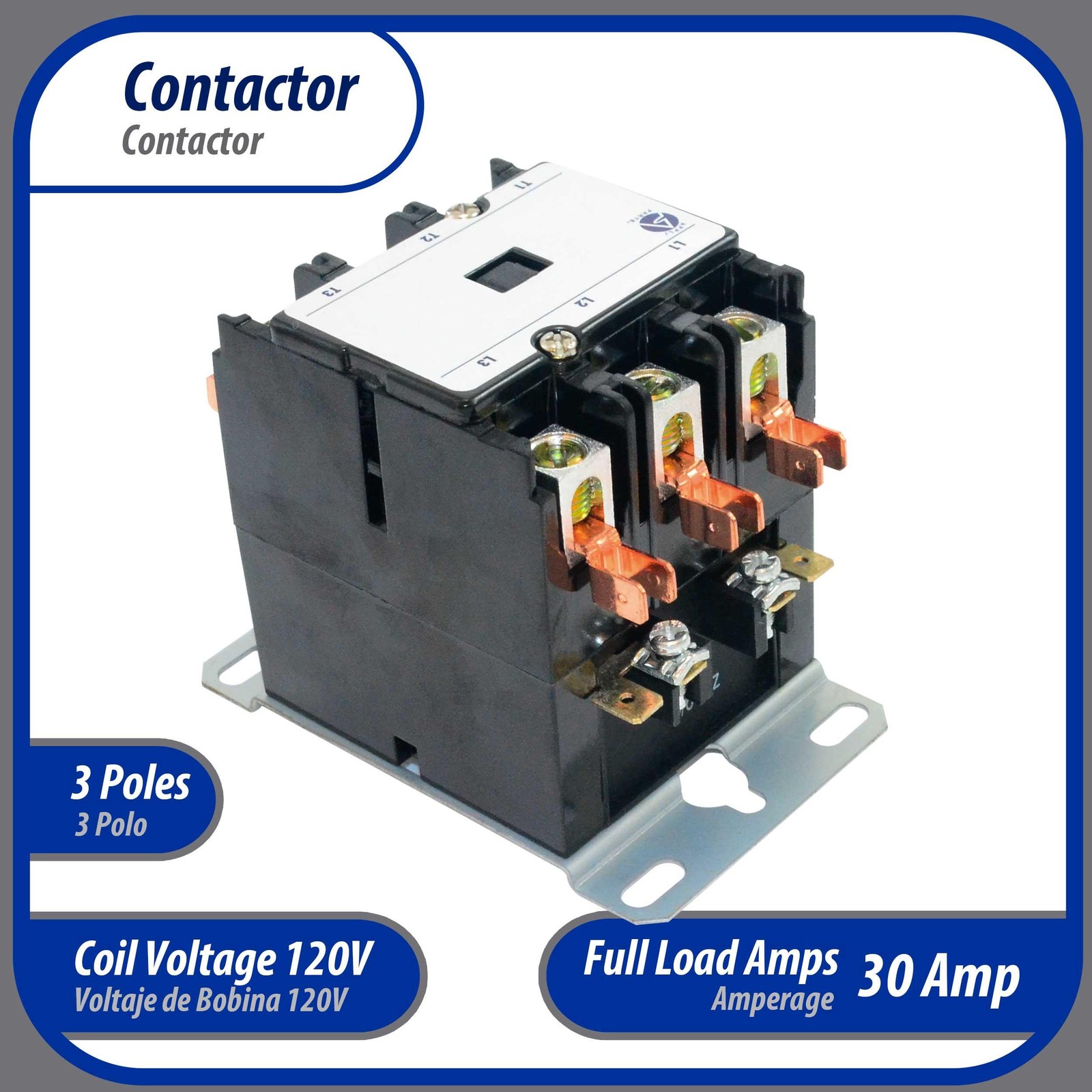 Appli Parts APAC-330120 Heavy Duty 3 Poles Contactor 30 Amp 120 Volts Coil Repla
