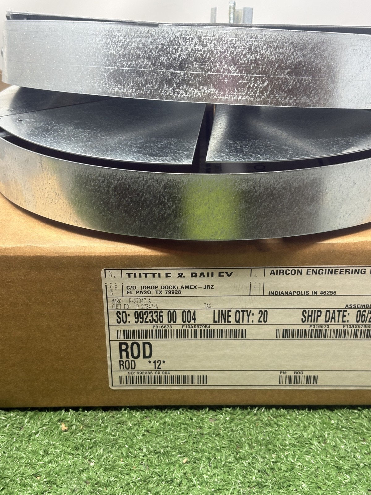 Tuttle & Bailey 12″ Round HVAC Volume Control Damper Galvanized Steel – Lot of 2