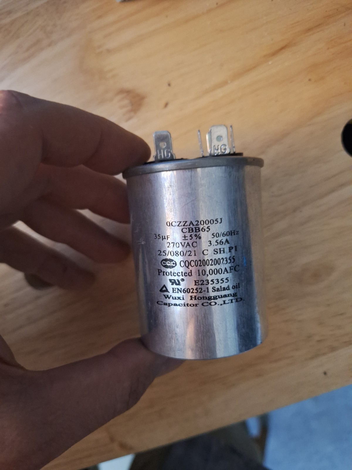 35 uF ± 5% Run Capacitor CQC02002002355 CBB65