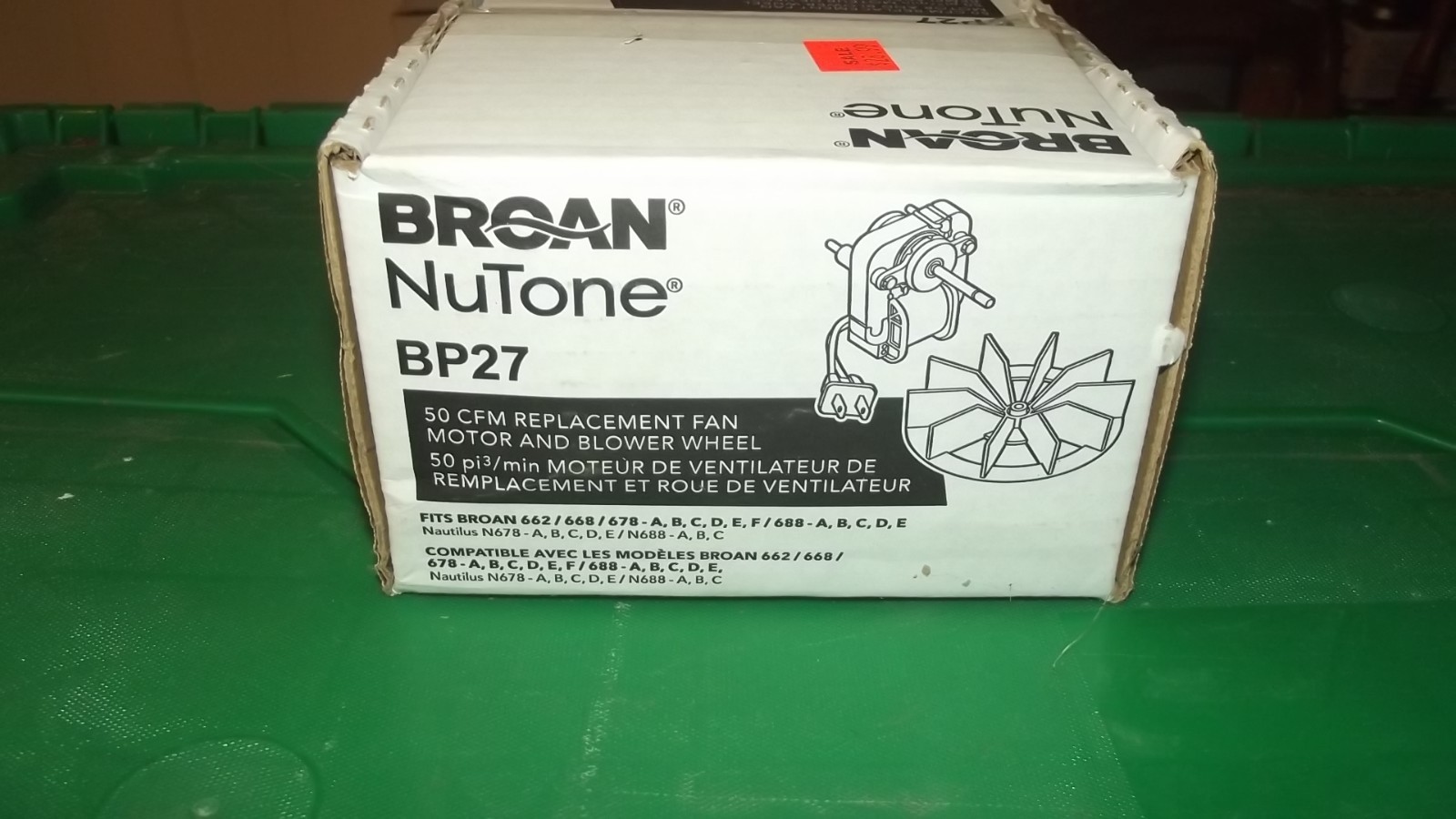 (1)-Broan 120V 50 CFM Copper & Zinc Exhaust Fan Motor Model BP27 t118