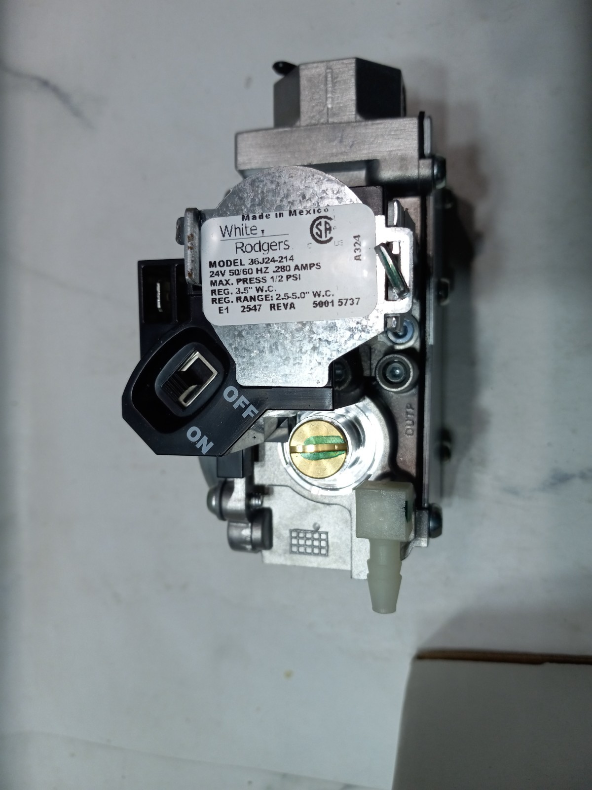 Emerson White Rodgers 36J24-214 Replacement Gas Valve L44-644 New Open Box