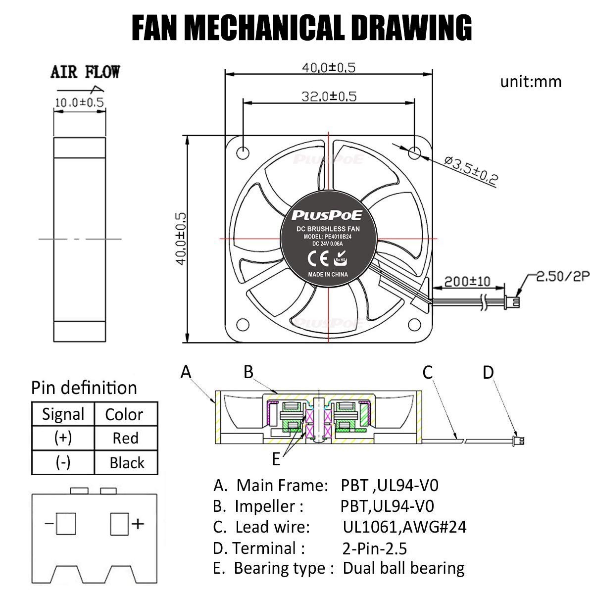 40mm Fan 24V, Ender 3 Upgrade 24 Volt Fans 4010 Works for 24V-2Pack