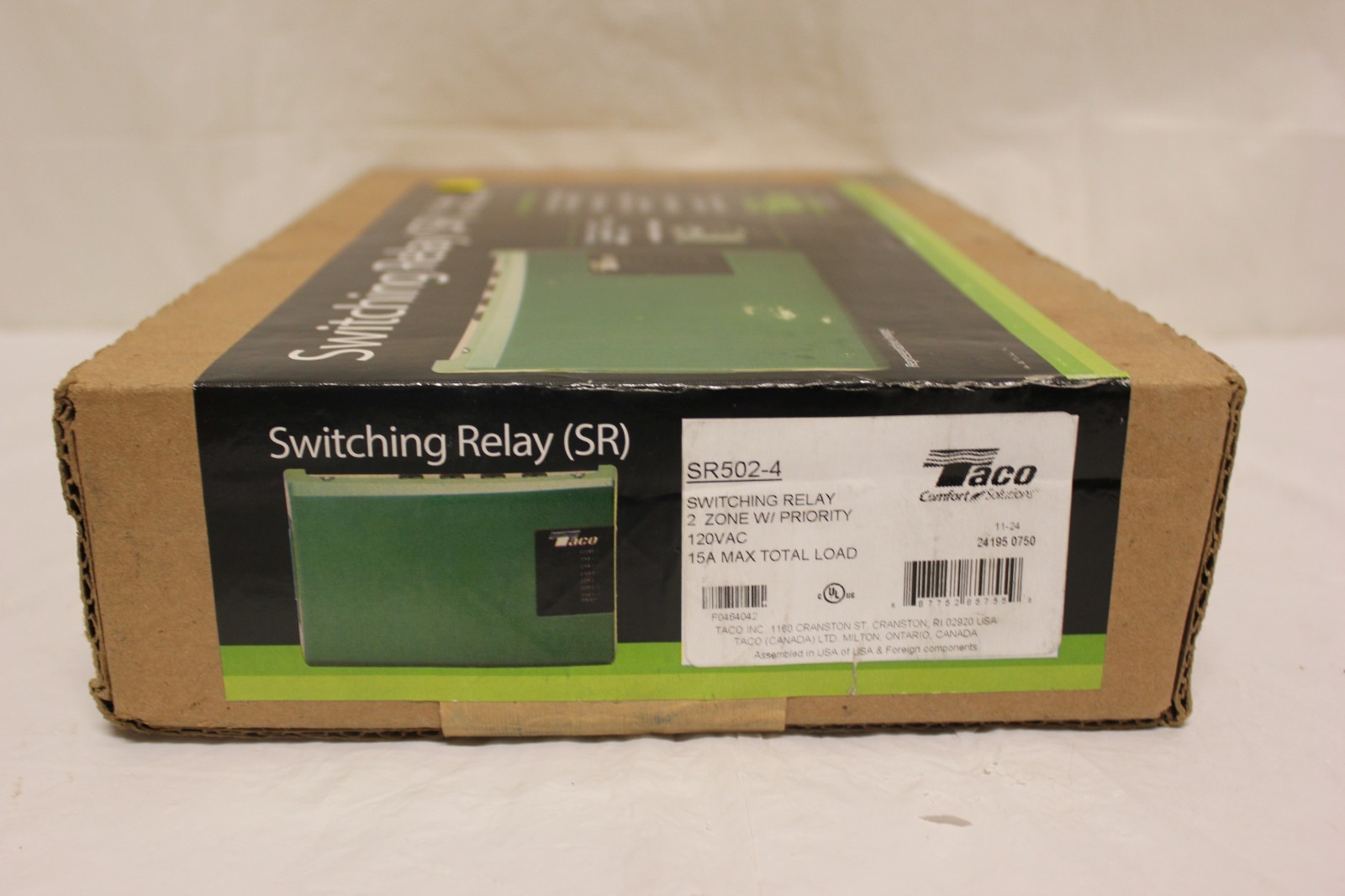 Taco SR502-4 Switching Relay 2-Zone 120VAC 15A D2