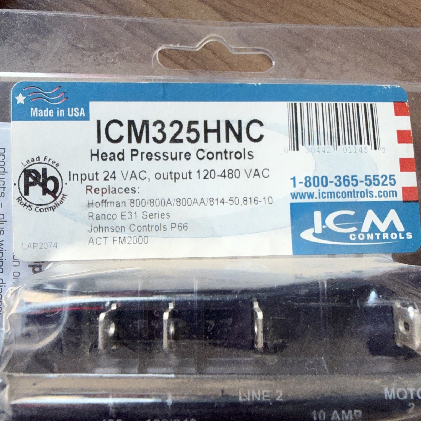 ICM Controls ICM325HNC Head Pressure Control Module 24 VAC Hoffman Ranco ACT Joh