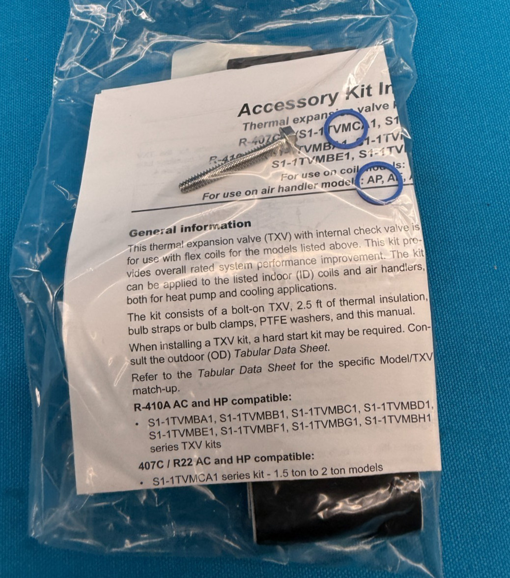 Parker S1-1TVMBB1 TXV Thermostatic Expansion Valve HXCE 2 KX B30 R410A