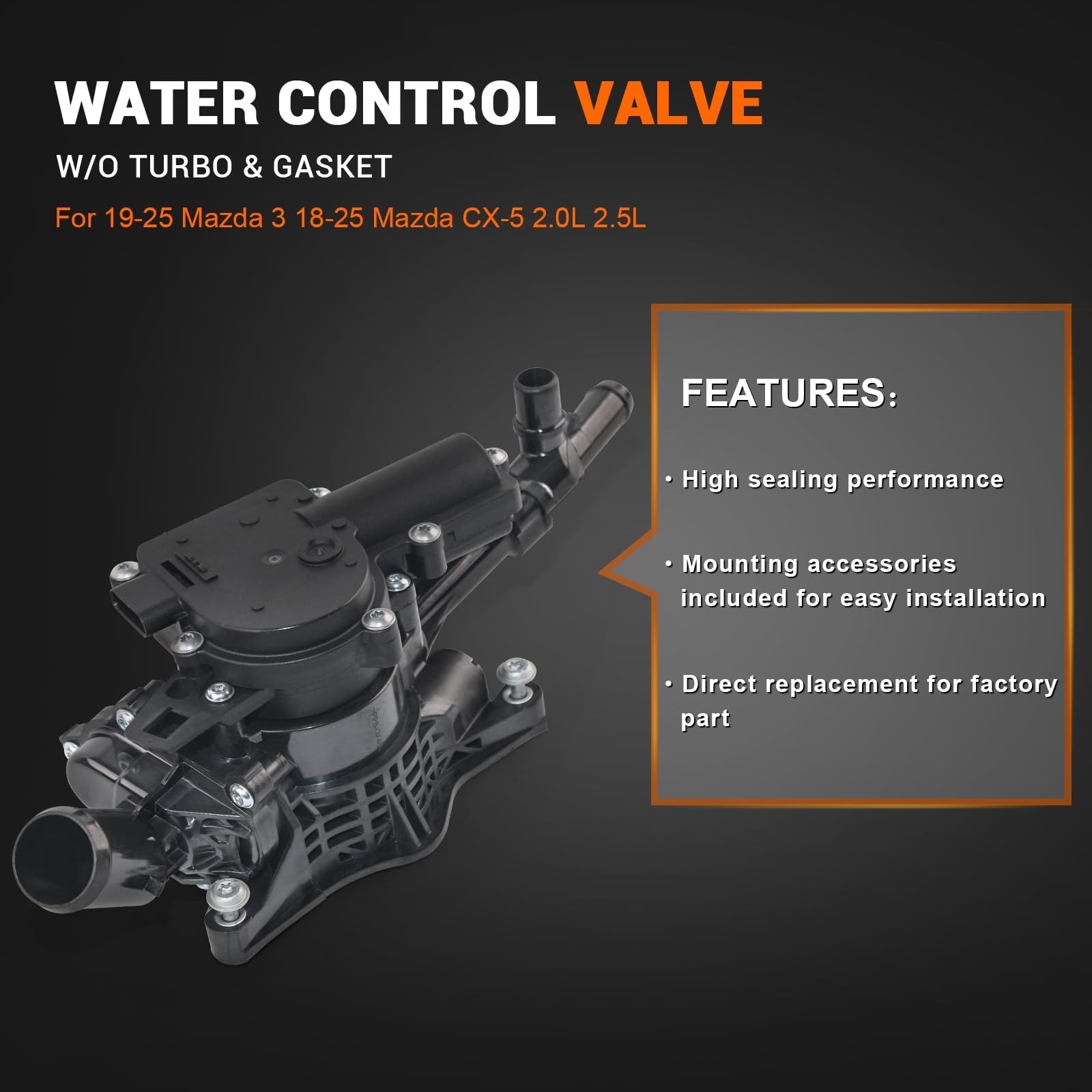 2.0L 2.5L Coolant Control Valve Compatible with 2019-2025 Mazda 3 2018-2025 Mazd